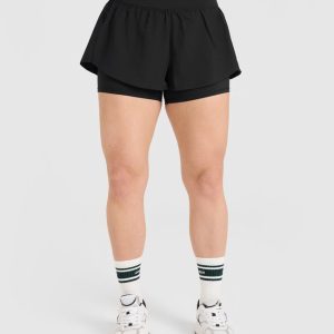 Unified Double Layer Shorts 5" Black