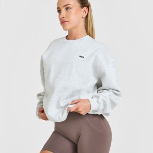 Foundations Crew Neck Sweatshirt Light Grey Marl