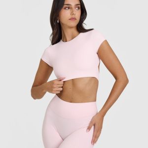 SoftMotion™ Short Sleeve Crop Top Ballet Pink