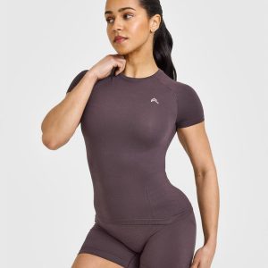 Go To Seamless Fitted Top Umber Brown