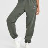 Lightweight Joggers With Graphic Dark Khaki