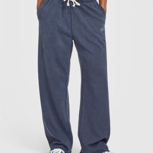 Raw Lounge Wide Leg Joggers Washed True Blue